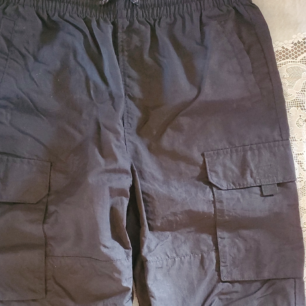 Black Cargo Track Jogger Pants - Women  L